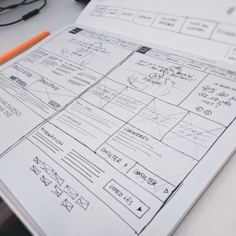 Web Designer Planning Our Design On Paper. — Neustart Digital